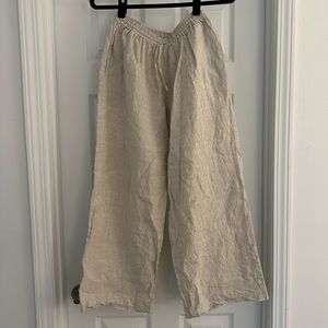 Wide Leg Natural Linen Pants